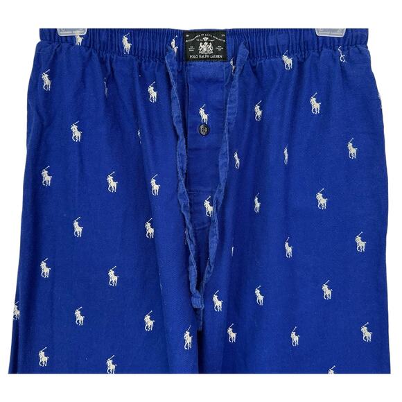 2/$30 Polo Ralph Lauren Pony Polo Player Cotton Pajama Pants Blue Size S - Picture 2 of 11